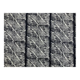 Christopher Farr Cloth Skate Dark Indigo Navy Blue White Abstract Linen Upholstery Fabric For Sale