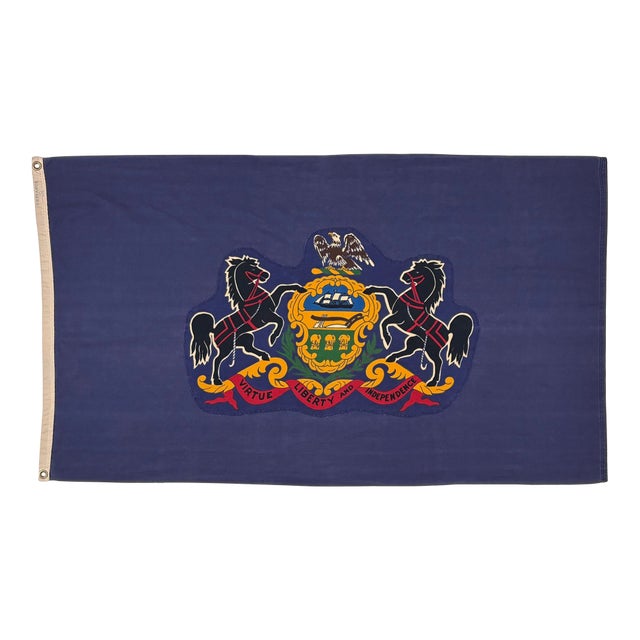 Vintage Cotton State Flag of Pennsylvania For Sale