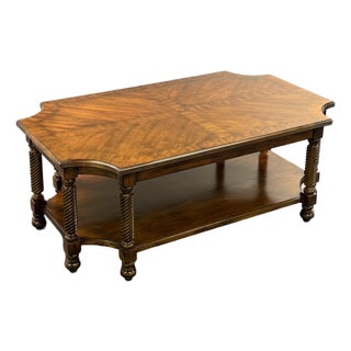 Thomasville Barley Twist Walnut Coffee Table For Sale