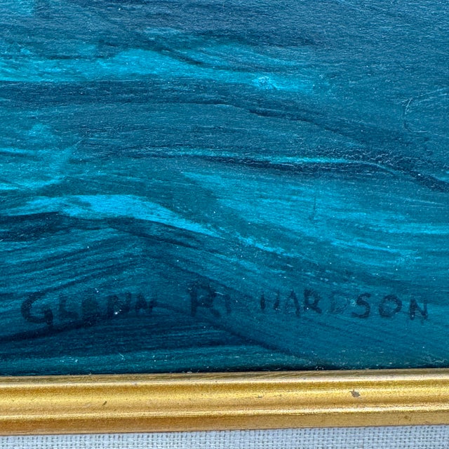 Glenn Richardson (1930–2018) Naval Battle Seascape Oil Painting Original oil on board painting depicting a dramatic naval...