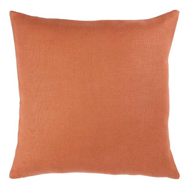 Schumacher Piet Performance Linen 20" Pillow In Ginger For Sale