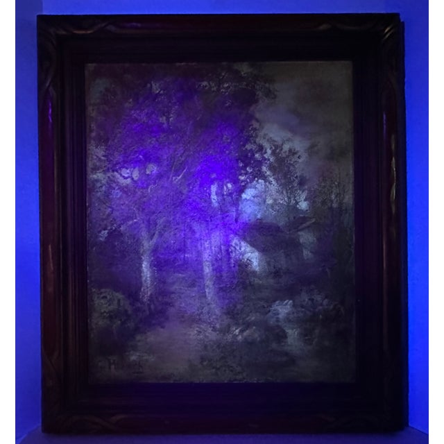Art Nouveau Framed Impressionist Landscape Oil Painting by California Artist Count Geza S. De Perhach For Sale - Image 13 of 17