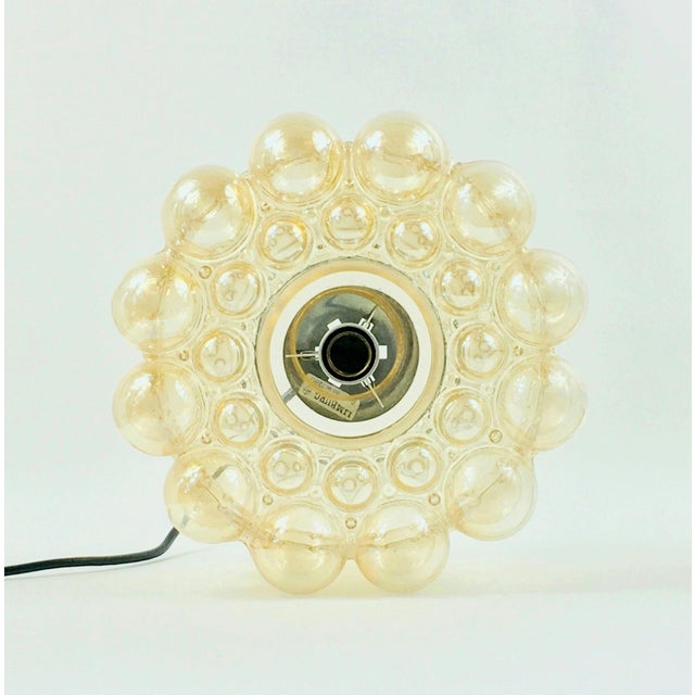 Metal Mid-Century Modern Amber Bubble Glass Pendant Light by Helena Tynell for Limburg, Germany, 1960s For Sale - Image 7 of 9