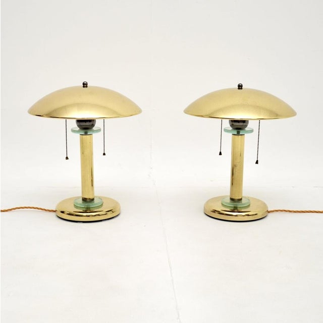 Vintage Brass and Glass Table Lamps, 1970, Set of 2 For Sale - Image 10 of 10