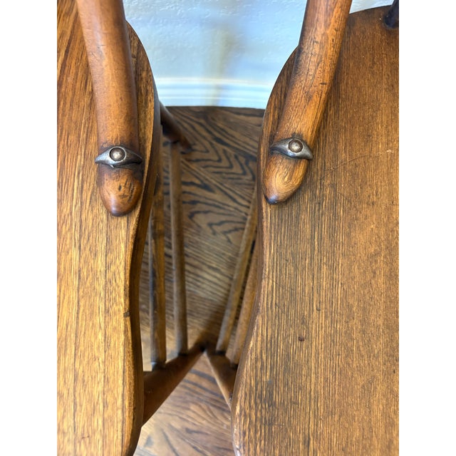 Wood Pair of American Late Victorian Carved Elm Pressed-Back Spindle Side Chairs, C. 1890–1910 For Sale - Image 7 of 11