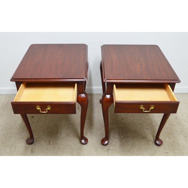 Henkel Harris Mahogany Side Tables a Pair For Sale - Image 11 of 16