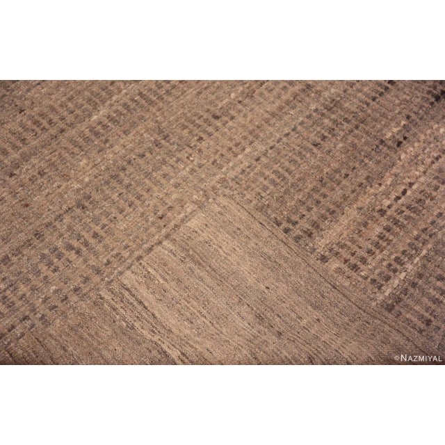 Brown Nazmiyal Collection Neutral Earthy Tribal Geometric Modern Large Rug For Sale - Image 8 of 8