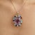 Gemstone Ornate Victorian Style Multi-Gemstone Pendant in 925 Sterling Silver For Sale - Image 7 of 11