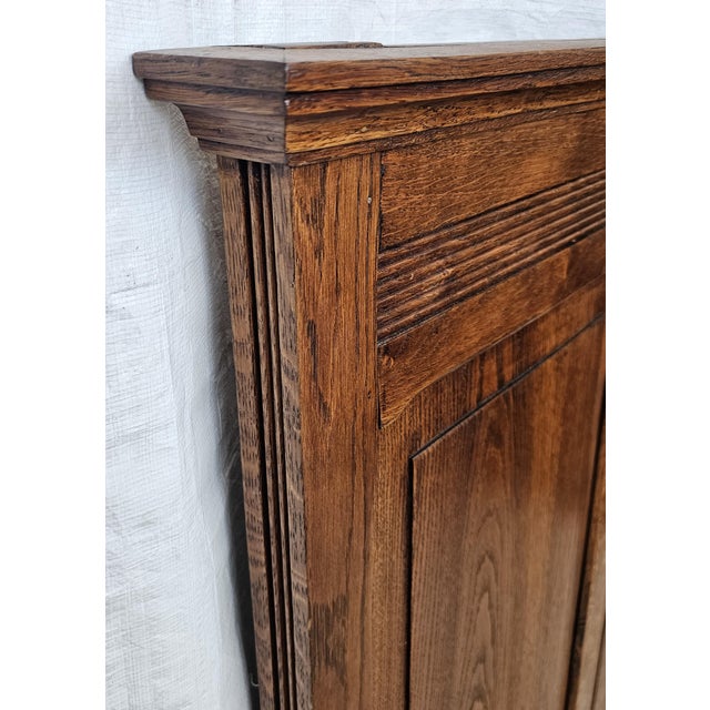 French 1920s Solid Oak Bed Frame Carved Floral Design Full / Queen Adaptable For Sale In Los Angeles - Image 6 of 17