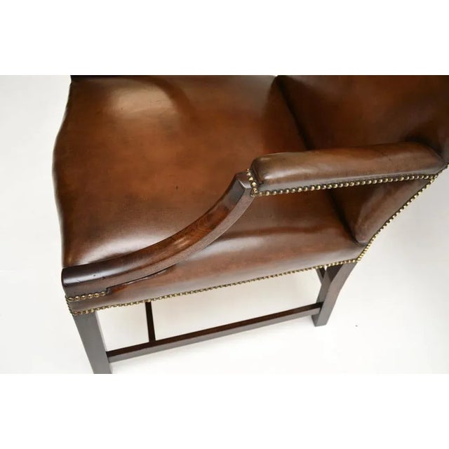 Georgian Leather Gainsborough Armchair, 1790s For Sale - Image 10 of 11