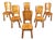 Vintage Pine Wood Dining Chairs, 1970s, Set of 6 For Sale