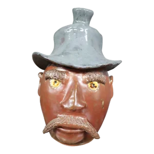 Whimsical Terra-Cotta Face Jug