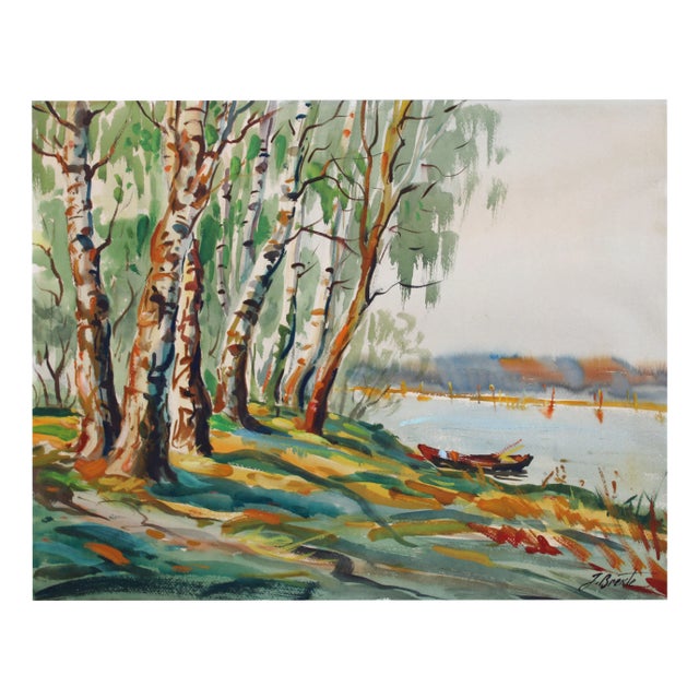 Janis Brekte, Lake, 1965, Watercolor on Paper For Sale