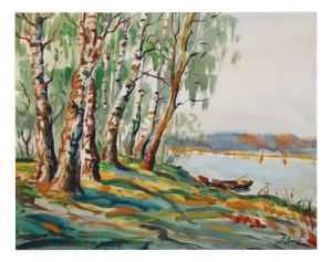Janis Brekte, Lake, 1965, Watercolor on Paper