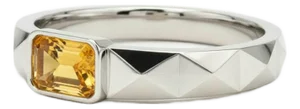 Citrine Solitaire Ring for Men Silver, Gold, Size 10