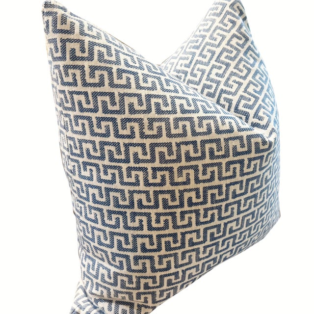 Traditional Thibaut Greek Key Pillows - A Pair For Sale - Image 3 of 4