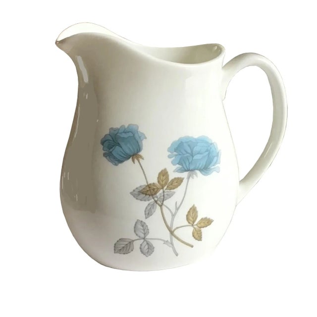 1950s Vintage 1950’s Wedgwood Ice Rose Pattern Five Cups Five Saucers and a Creamer- 16 Pieces For Sale - Image 5 of 6