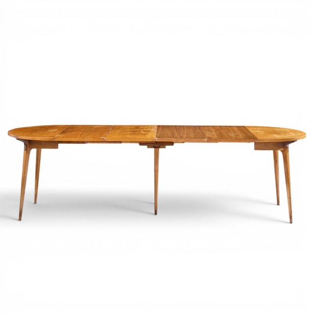 Bertha Schaefer for Singer and Sons Mid Century Walnut Dining Table with 4 Leaves This table measures: 38 wide x 38 deep x...
