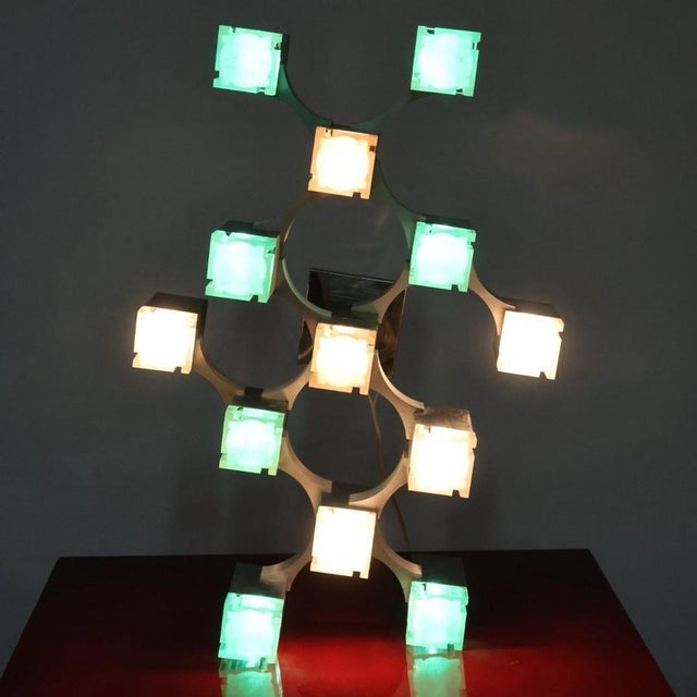 Cubic 13-Light Suspension Lamp from Sciolari, 1970s For Sale - Image 17 of 18