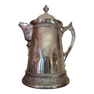 Late 19th Century Victorian Silverplate Water Pitcher, Derby Silver Co For Sale