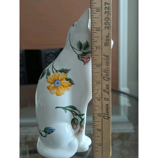Tiffany & Co. 猫の置物(Sintra) Vintage 1996 Tiffany Co Sintra White Floral Porcelain Cat