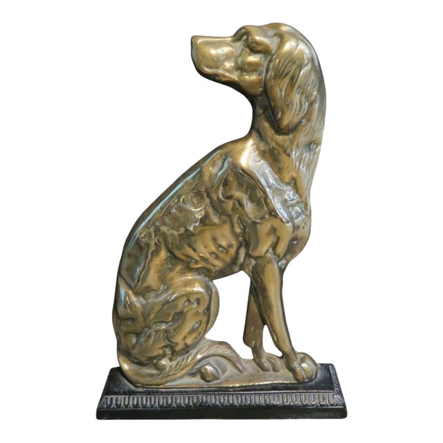 Victorian Brass and Iron Door Stop, Circa 1880 For Sale