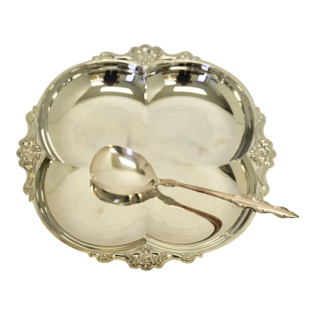 International Silver Company Silverplate Empress Party Set Dish & Spoon, 2 Pcs For Sale