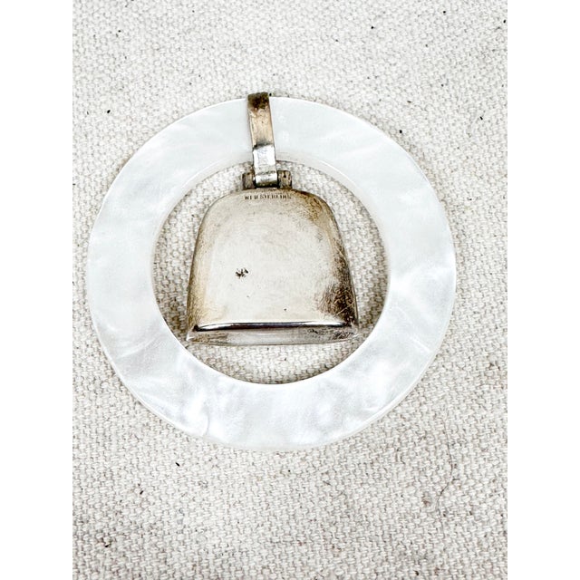 Vintage Sterling and Acrylic Baby Rattle/Teething Ring For Sale - Image 4 of 5