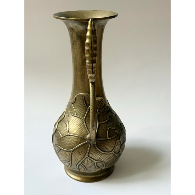 Late 19th Century Antique Japanese Studio Bronze Art Nouveau Vase, Meiji Period For Sale - Image 5 of 12