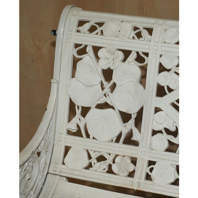 Victorian Nasturtium Pattern Garden Bench from Coalbrookdale, 1870 For Sale - Image 4 of 18