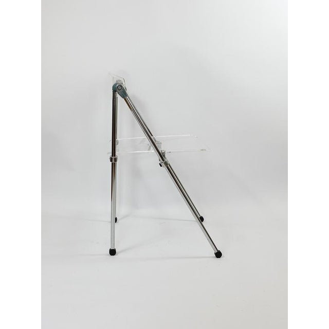 Metal Postmdern Acrylic & Chrome Folding Chair in the style of Piretti Castelli, Italy, 1980s For Sale - Image 7 of 18