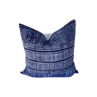 Vintage Woven Mali Indigo Pillow For Sale
