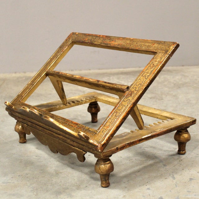 Antique Italian Gilded Table Lectern, 1800s For Sale - Image 4 of 15