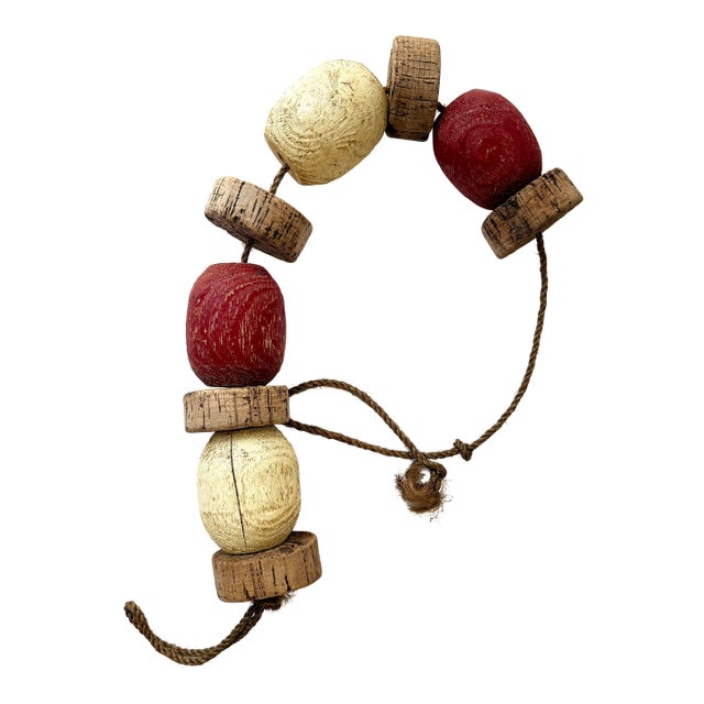 Vintage Wood & Cork Buoy/Net Float For Sale