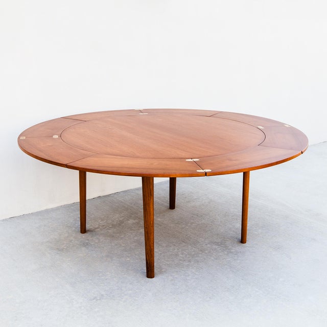 1960s Iconic Danish Modern Lotus Expandable Dining Table by Dyrlund, Large Version For Sale - Image 14 of 15
