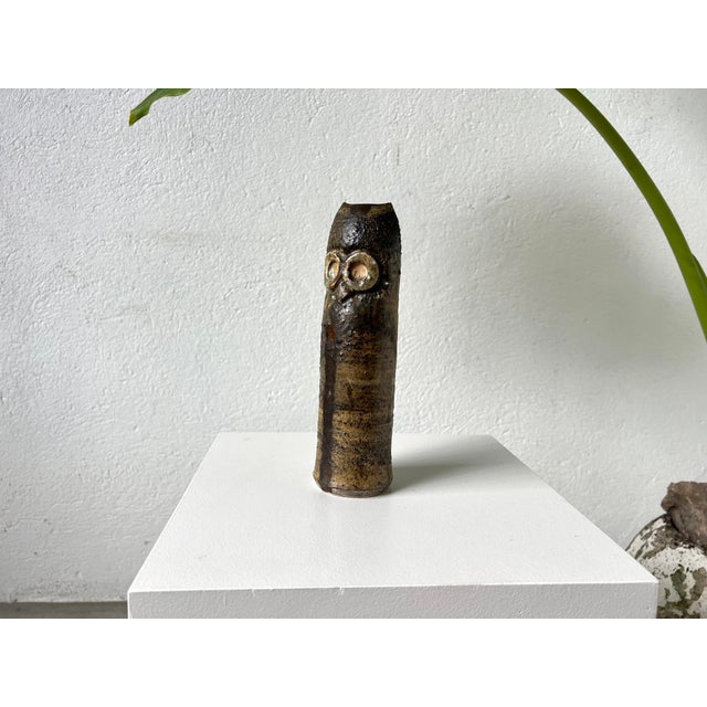 Sandstone Owl Sculpture by Claire Berger, La Borne, Late 20th Century For Sale - Image 9 of 11