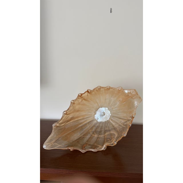 Vintage Glass Arte Glass Pedestal Bowl Murano Style For Sale In Nashville - Image 6 of 9