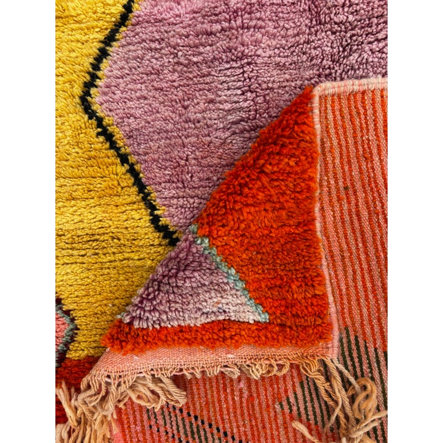 Yellow Colorful Yellow and Orange Moroccan Rug For Sale - Image 8 of 8
