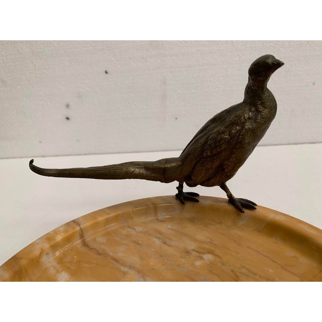 Marble Trinket Tray with Bronze Bird Decor, 20th Century For Sale - Image 3 of 7