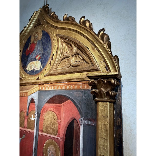Italian Artist, Renaissance Style Annunciation, Tempera on Giltwood Panel For Sale - Image 3 of 10
