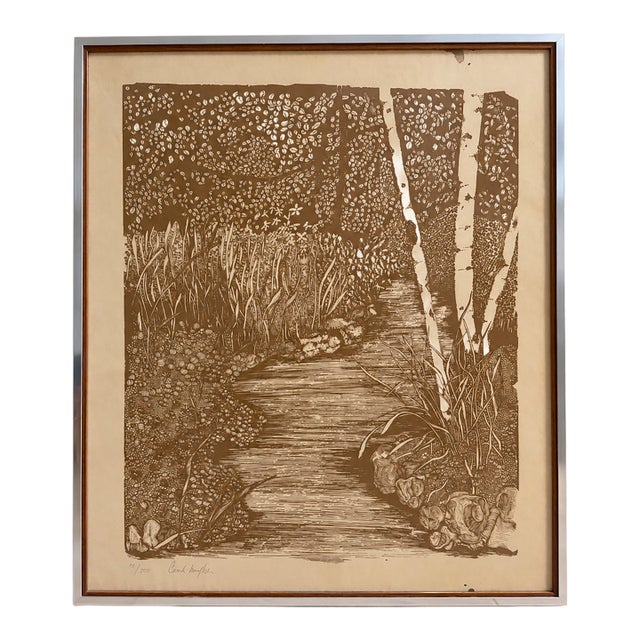 1970s Cindi Mufson “Walk Wild Woods” Signed & Numbered Woodland Art Print 55/250 For Sale