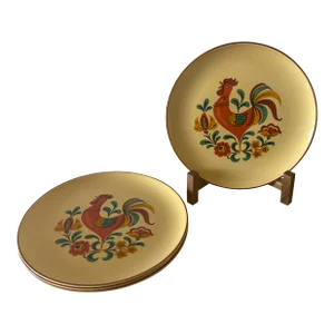 Vintage Taylor Smith Taylor Reveille Rooster Dinner Plates- Set of 4