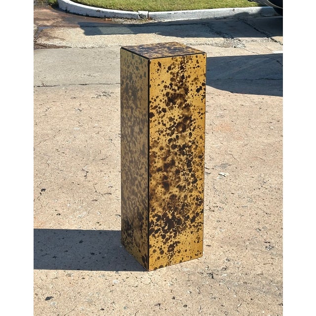 Postmodern Late 20th Century Faux Tortoiseshell Pedestal or Plant Stand For Sale - Image 3 of 5