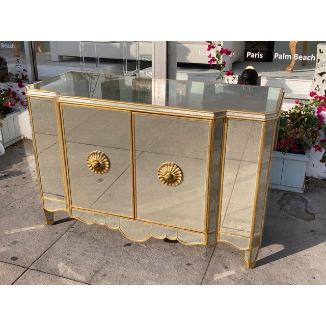 Michael Taylor Hollywood Regency Regina Antique Mirror and Gilt Sideboard For Sale - Image 10 of 13
