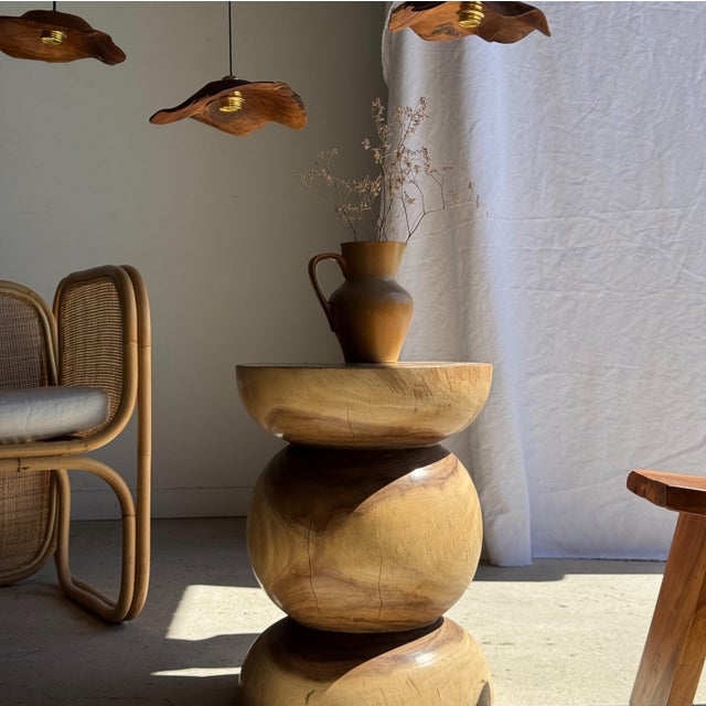 Small Wavy Leaf-Shaped Teak Pendant Light, 1980s For Sale - Image 16 of 18