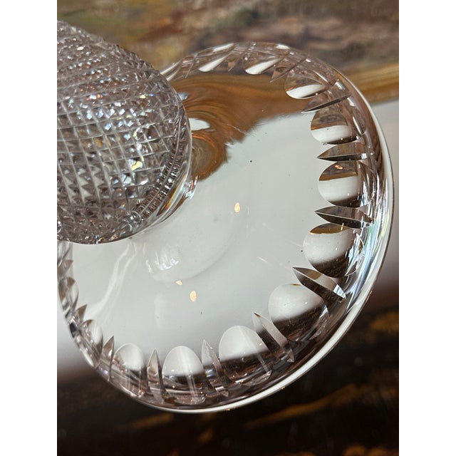 Early 20th Century Wheel Cut Glass Candlestick Lamps - a Pair For Sale - Image 11 of 18