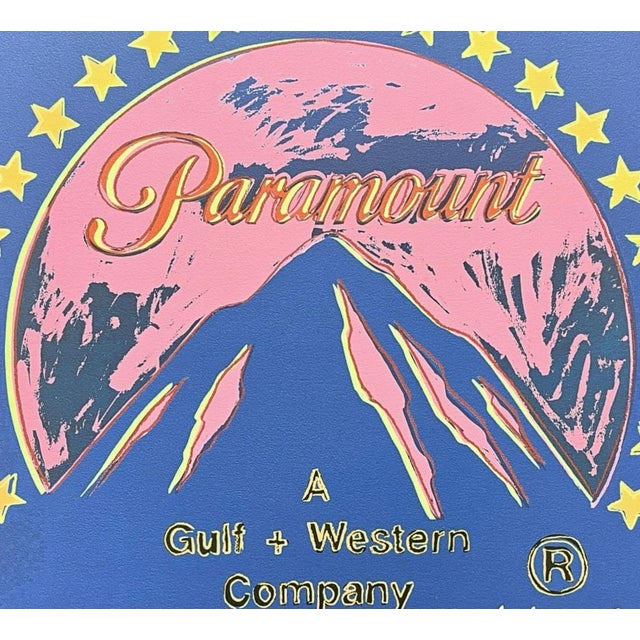 Andy Warhol (after) "Paramount blue-pink" print, size 60 x 60 cm, plate signed bottom right, numbered with pencil on heavy...
