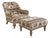 Vintage English Tufted Barrel Lounge Chair & Ottoman For Sale