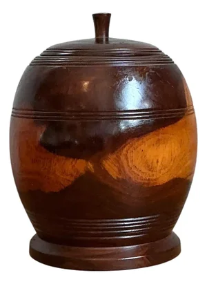 Vintage Turned Wood Lidded Jar
