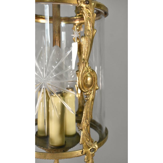 Vintage French Cut Glass Hall Lantern, 1920s For Sale - Image 12 of 16